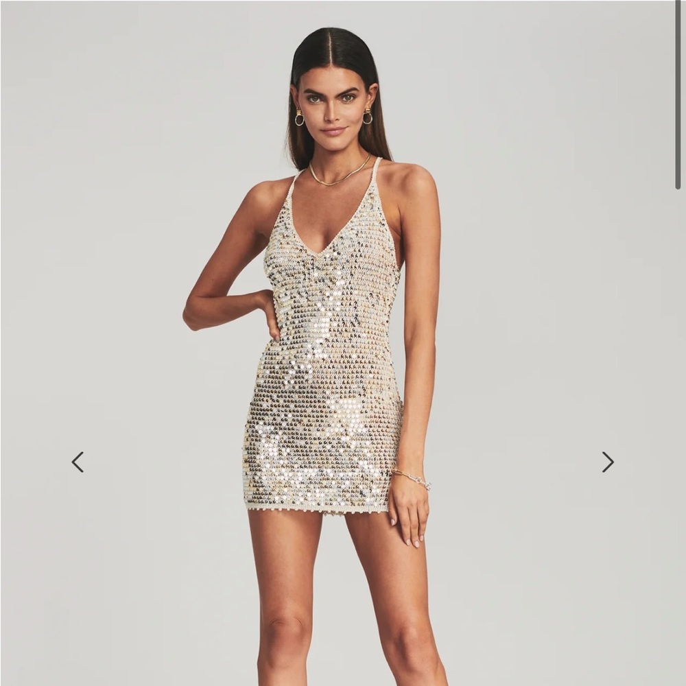 RETROFETE ELLIANA SEQUIN CROCHET DRESS - M/L - NWT